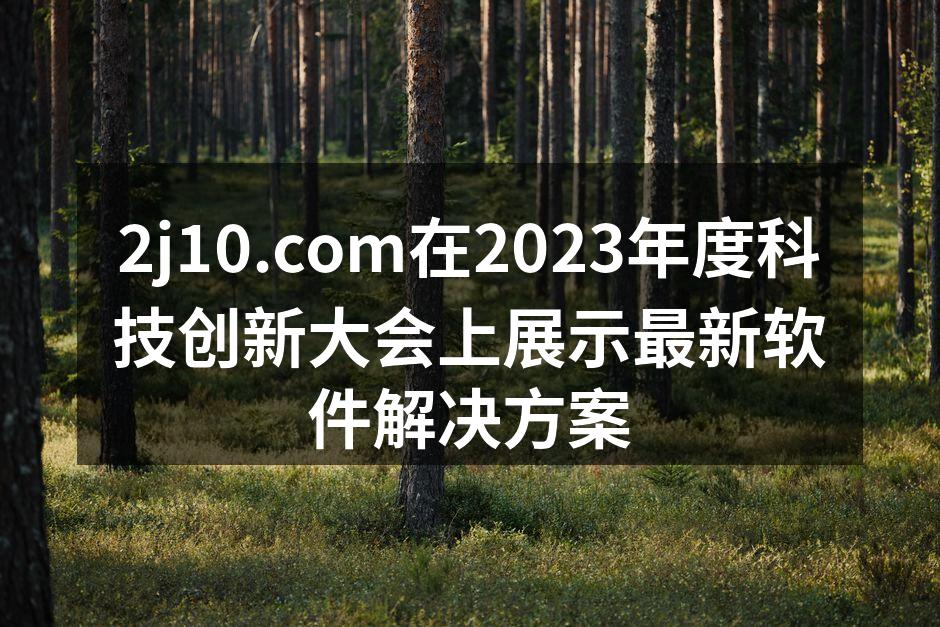 2j10.com在2023年度科技创新大会上展示最新软件解决方案